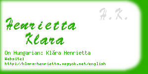 henrietta klara business card
