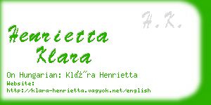 henrietta klara business card